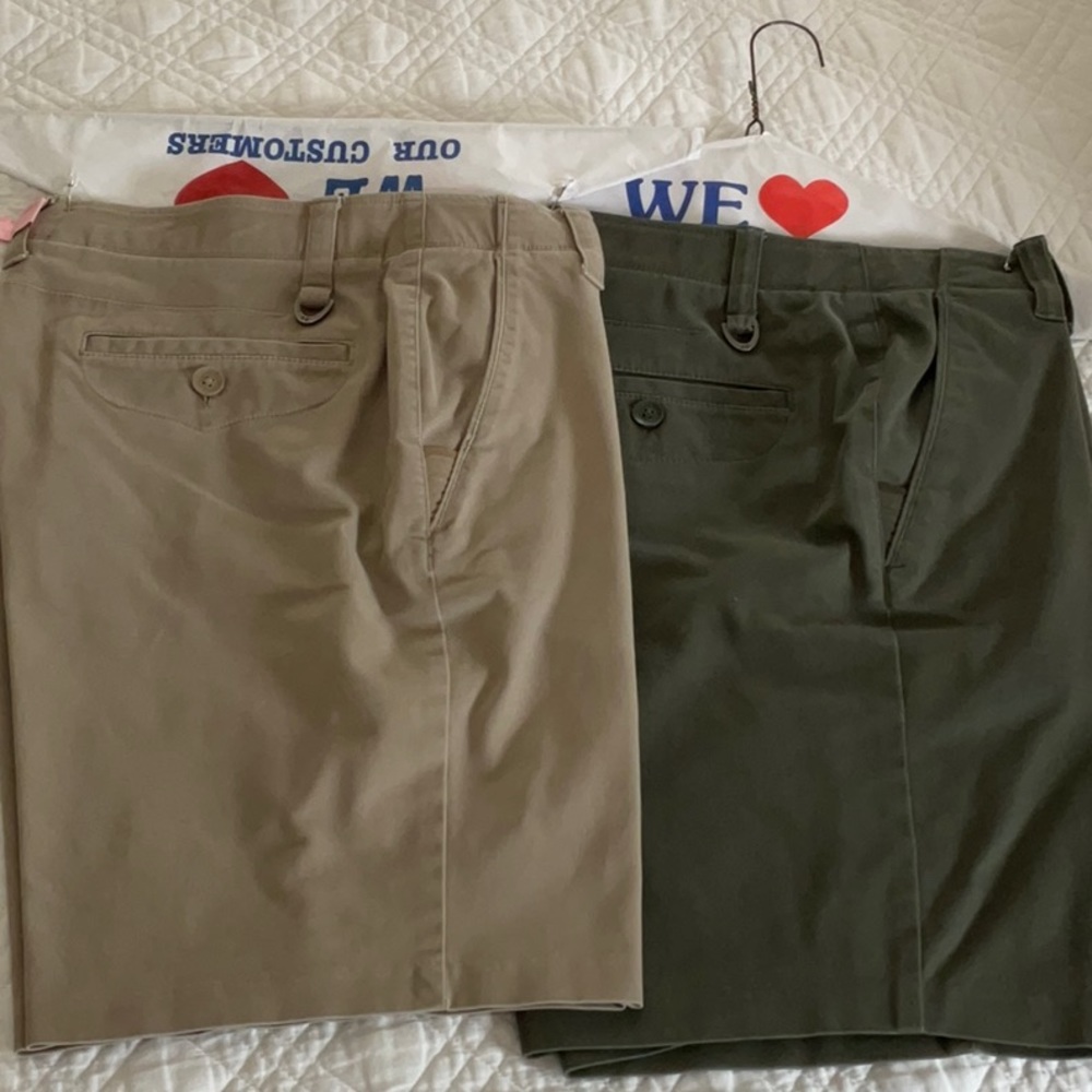 2 Pair UA Flat Front Button Shorts